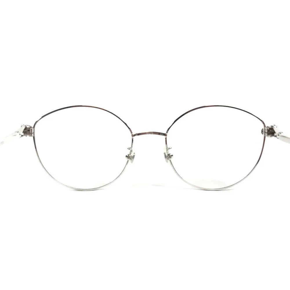 Cartier Eyeglasses Frames CT0234O 002 Shiny Silver Cat Eye Wire Rim 54-19-135